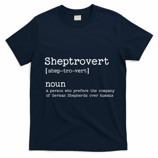 Funny German Shepherd Dog T-Shirt - Navy Blue