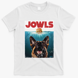 Funny German Shepherd Jowls Hamburger Gsg Dog Mom Dog Dad T-Shirt - White