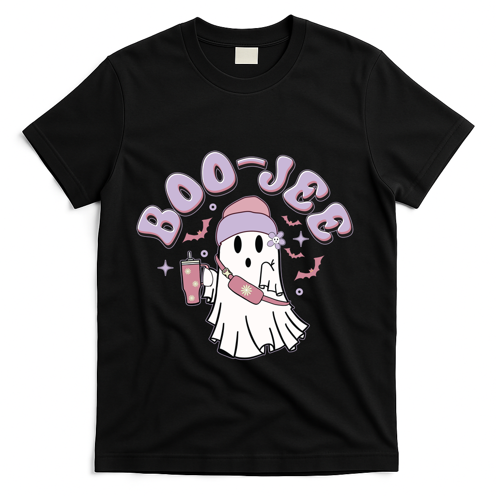 Funny Halloween Boo Jee Ghost T-Shirt - Black