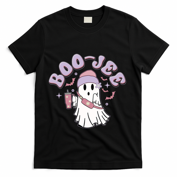 Funny Halloween Boo Jee Ghost T-Shirt - Black