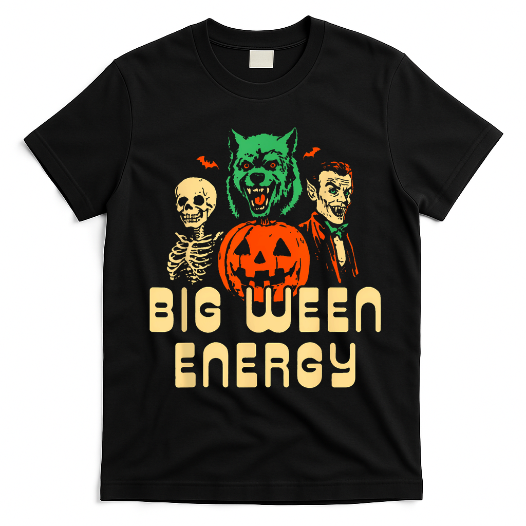 Funny Halloween Big Ween Energy T-Shirt - Black