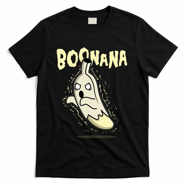 Funny Halloween Boonana Ghost Banana T-Shirt - Black