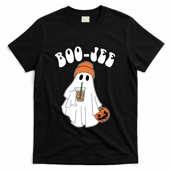 Funny Halloween Boo Jee Ghost Ing Coffee Cool Gift T-Shirt - Black