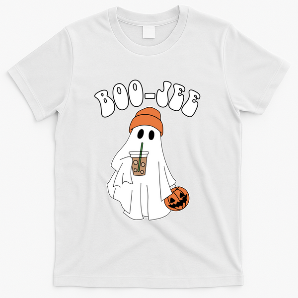 Funny Halloween Boo Jee Ghost Ing Coffee Cool Gift T-Shirt - White