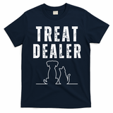 Funny Humor Dog Treat Dealer Dog Owner Dog Treats Dog Lover Pet Lover T-Shirt - Navy Blue
