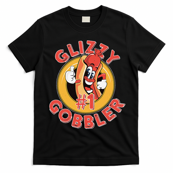 Funny Hot Dog Glizzy Gobbler Number One Glizzy T-Shirt - Black