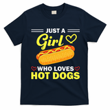 Funny Hot Dog Design Hot Dog Lovers T-Shirt - Navy Blue