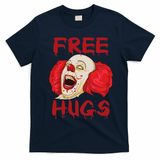 Free Hugs Halloween Evil Killer Scary Clown Horror Gift T-Shirt - Navy Blue