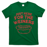 Funny Hotdog Just Here For The Wiener 4th Of July T-Shirt - Irish Green