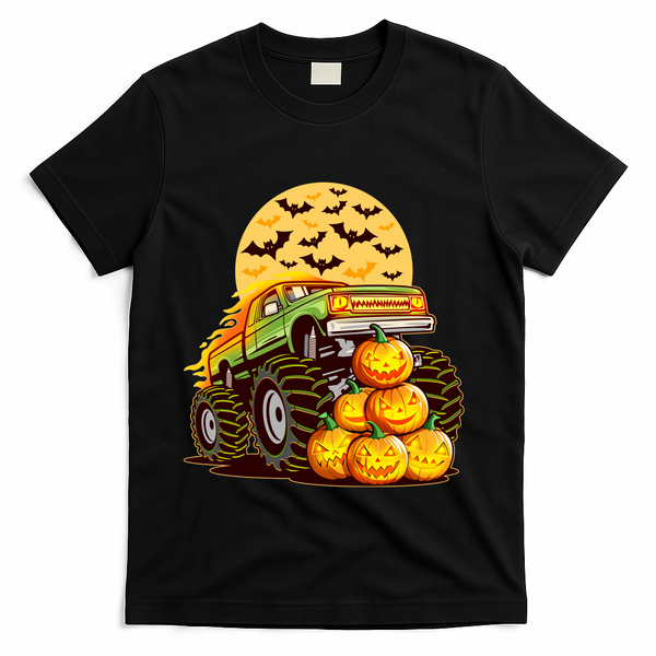 Funny Halloween Monster Truck T-Shirt - Black