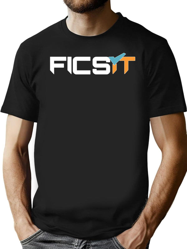 FICSIT Satisfactory Logo Classic Black T-Shirt - Black