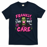 Frankly I Do Not Care Frankenstein Bubblegum Halloween T-Shirt - Navy Blue