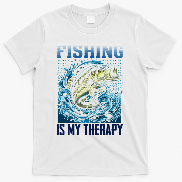 Fishing Is My Therapy T-Shirt - White