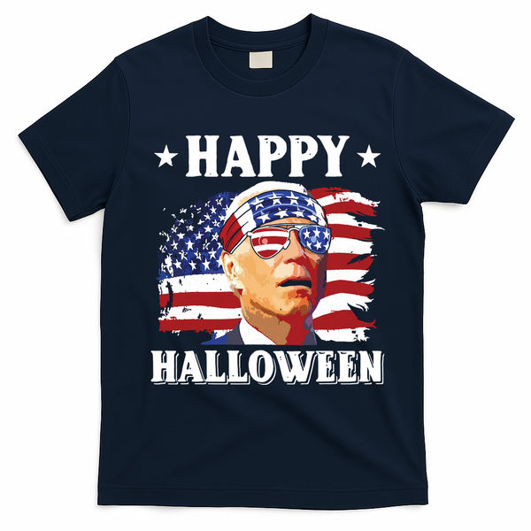 Funny Joe Biden 4th Of July Happy Halloween T-Shirt - Navy Blue
