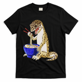 Funny Japanese Kawaii Ramen Reptile Leopard Gecko T-Shirt - Black
