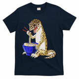 Funny Japanese Kawaii Ramen Reptile Leopard Gecko T-Shirt - Navy