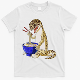 Funny Japanese Kawaii Ramen Reptile Leopard Gecko T-Shirt - White