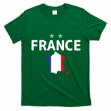 France Jersey Soccer Fan Map Flag T-Shirt - Irish Green