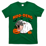 Funny Moo Deng Halloween Boo Ghost Costume Moodeng Lover T-Shirt - Green