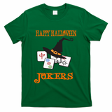 Funny Mahjong Happy Halloween Jokers Tile Game Gift T-Shirt - Green
