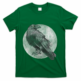 Full Moon Raven Bird Gift Scary Crow T-Shirt - Green