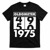 Funny Oldometer Made In 1975 50th Birthday T-Shirt - Black
