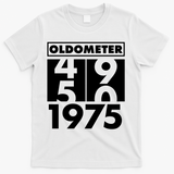 Funny Oldometer Made In 1975 50th Birthday T-Shirt - White