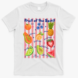 Fruit Of The Spirit Christian Faith Striped T-Shirt - White