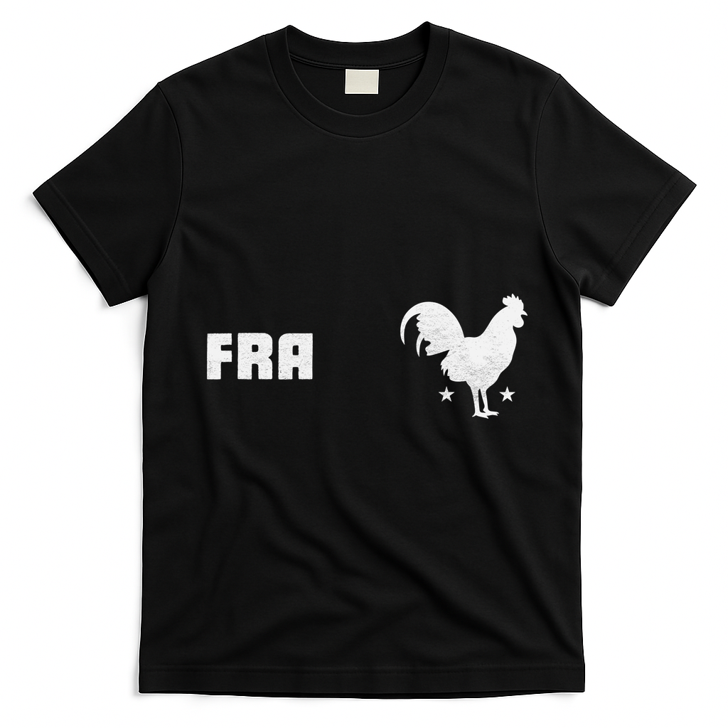 French Rooster Proud France Fans FRA T-Shirt - Black