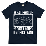 Funny Soccer Coach Gift What Part Don't You Understand T-Shirt - Navy Blue