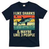 Funny Shark Design For Women Shark Lover T-Shirt - Navy