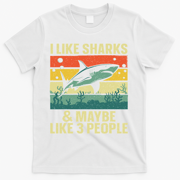 Funny Shark Design For Women Shark Lover T-Shirt - White