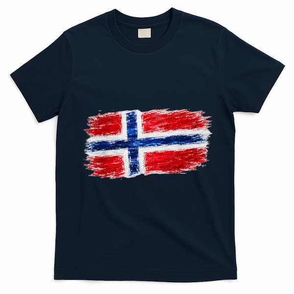 Football Soccer Norway Flag World Fan T-Shirt - Navy Blue