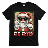 Funny Six Seven Meme Christmas Cool Santa Saying  T-Shirt - Black