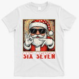 Funny Six Seven Meme Christmas Cool Santa Saying  T-Shirt - White