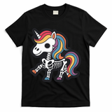 Funny Skeleton Unicorn Lovers Spooky Halloween Costume T-Shirt - Black