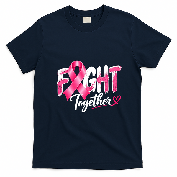 Fight Together Breast Cancer Awareness T-Shirt - Navy Blue