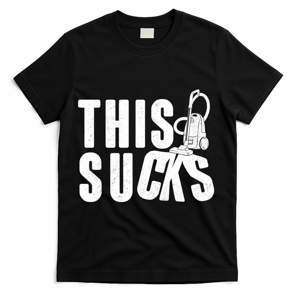 Funny This Sucks Vacuum Cleaner T-Shirt - Black
