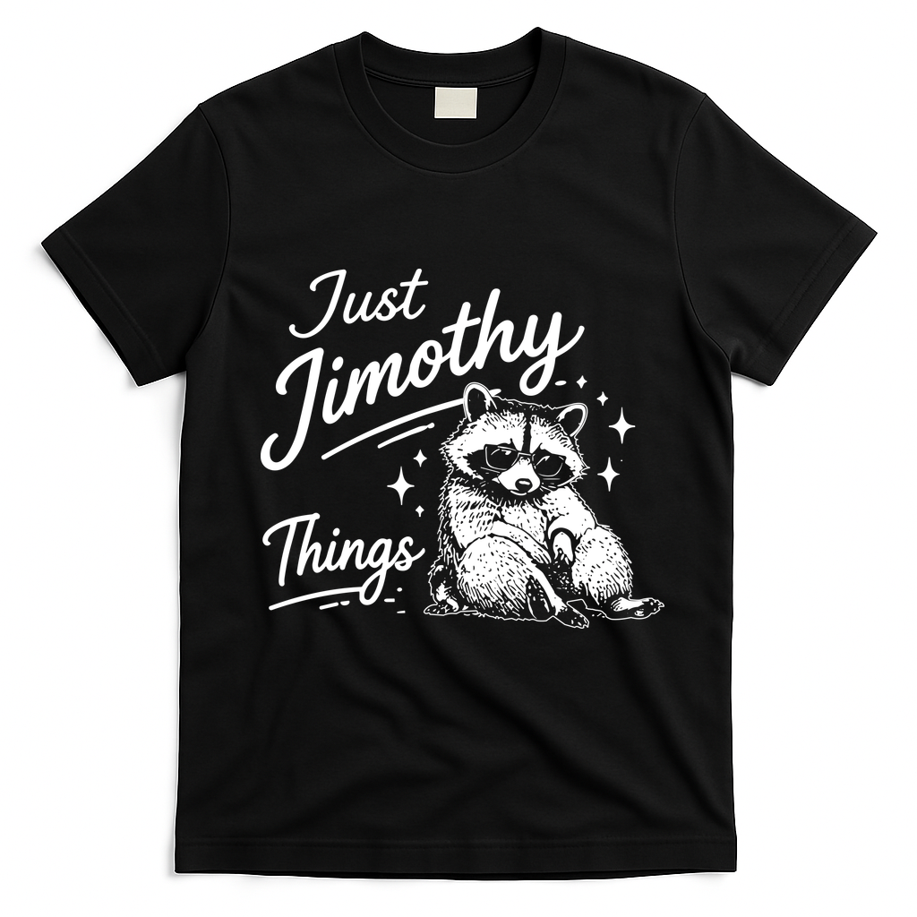 Funny Vintage Just Jimothy Things T-Shirt - Black