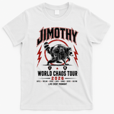 Funny Vintage Rock Tour Jimothy World Chaos Tour 2026 T-Shirt - White