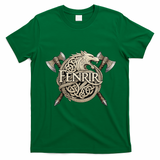 Fenrir Viking Wolf Norse Knotwork Mythology  T-Shirt - Irish Green