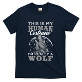 Funny Wolf Design Human Costume IM A Wolf T-Shirt - Navy
