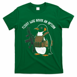 Flight Was Never An Option Tactical Penguin Funny Meme T-Shirt - Irish Green