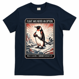 Flight Was Never An Option Funny Peguin Meme T-Shirt - Navy Blue