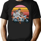Fantastic Mr. Fox And Family On A Motorbike Black T-Shirt - Black