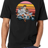 Fantastic Mr. Fox And Family On A Motorbike Black T-Shirt - White