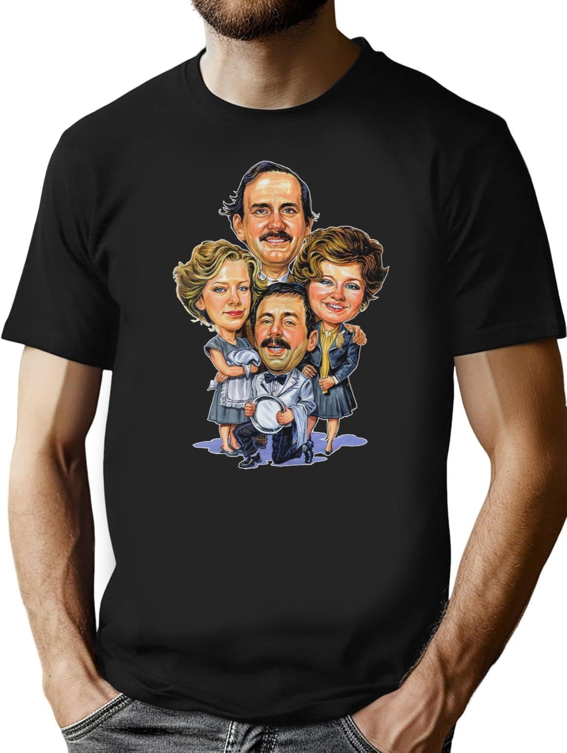 Fawlty Arts Towers Tv Series Characters Funny Design Black T-Shirt - Black