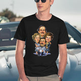 Fawlty Arts Towers Tv Series Characters Funny Design Black T-Shirt - Navy