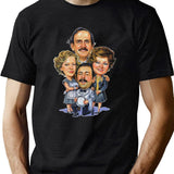 Fawlty Arts Towers Tv Series Characters Funny Design Black T-Shirt - Green