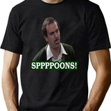 Fawlty Towers Sppppoons Black T-Shirt - Green